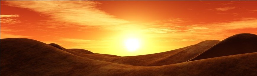Golden sunset over rolling dunes